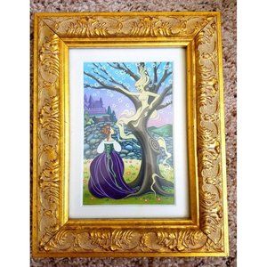 into the woods Cinderella illustration original painting framed art